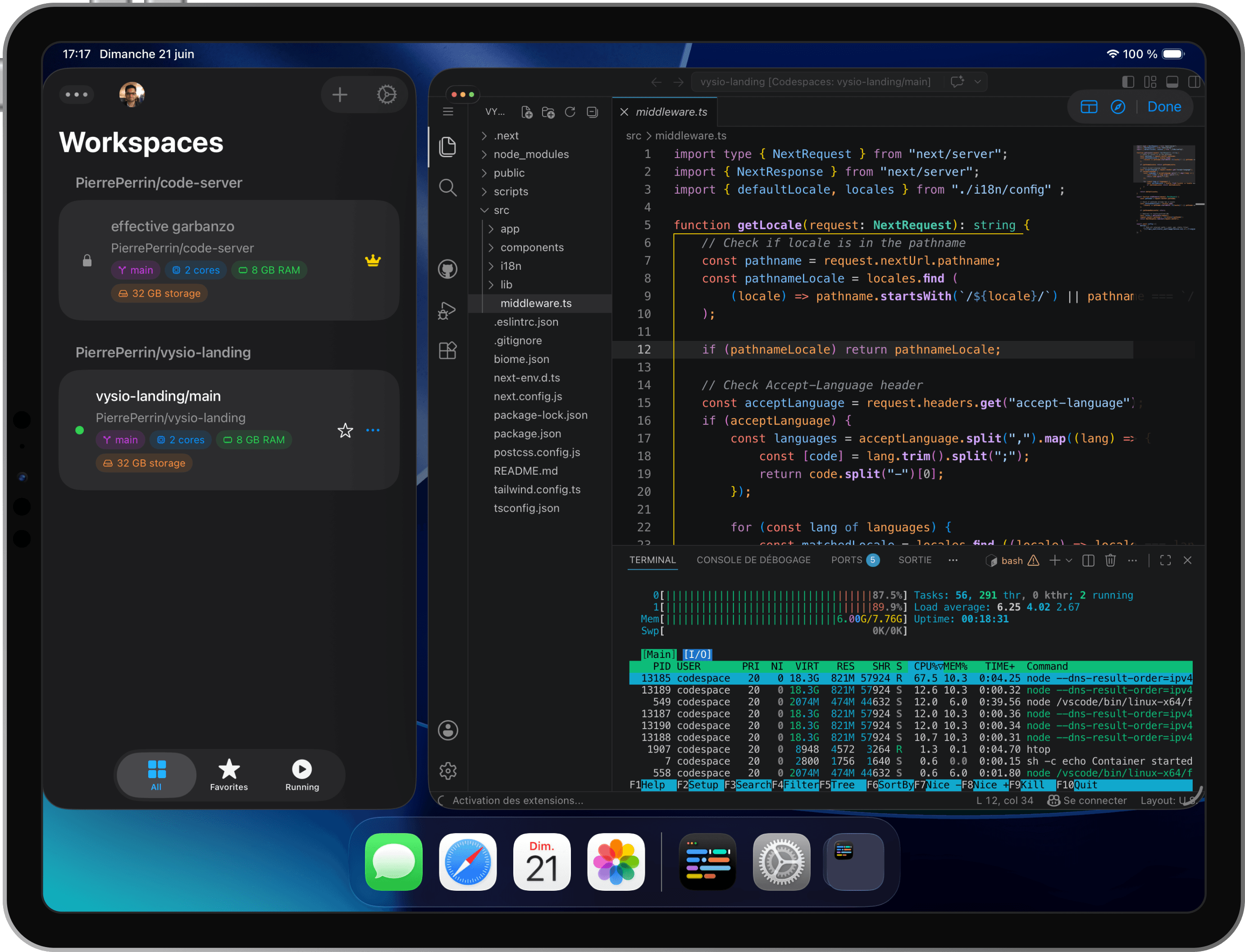 Vysio App on iPad Pro
